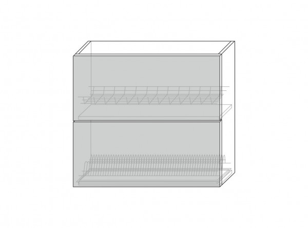  Vilma, шкаф настенный для сушки посуды 2DG/80-29-2 (белый / капучино глянец)