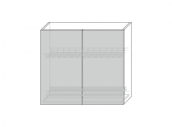  Vilma, шкаф настенный для сушки посуды 2D/80-29-2 (белый / белый глянец)