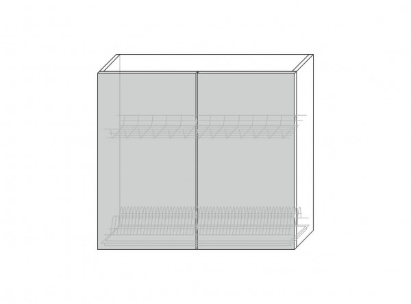  Vilma, шкаф настенный для сушки посуды 2D/80-29-2 (белый / капучино глянец)