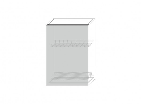  Vilma, шкаф настенный для сушки посуды 1D/50-29-2 (белый / капучино глянец)