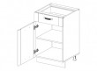  Кухонный шкаф-стол Alesia 1D1S/60-F1 дуб анкона