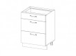  Кухонный шкаф-стол Alesia 3S/60-F1 дуб анкона