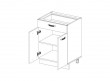  Кухонный шкаф-стол Alesia 2D1S/60-F1 сосна винтаж