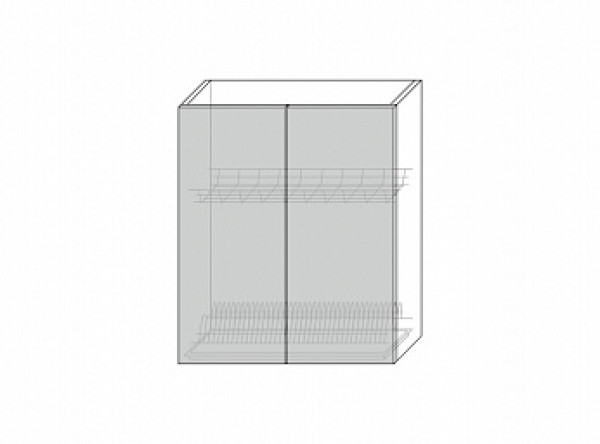  Grand, шкаф настенный для сушки посуды 2D/60-29-2 (белый / дуб йорк песочный)