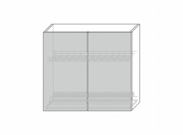  Grand, шкаф настенный для сушки посуды 2D/80-29-2 (белый / дуб йорк песочный)