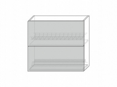 Grand, шкаф настенный для сушки посуды 2DG/80-29-2 (белый / дуб йорк песочный)