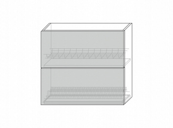  Grand, шкаф настенный для сушки посуды 2DG/80-29-2 (белый / дуб йорк серый)