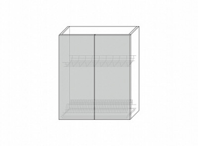 Otto, шкаф настенный для сушки посуды 2D/60-29 (серый / шпон дуба белый)