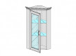  Шкаф Tiffany с витриной 1VU вудлайн кремовый