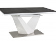  Обеденный стол SIGNAL Alaras II 120 раскладной, черный+белый лак, 120-180/80/75