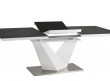  Обеденный стол SIGNAL Alaras II 140 раскладной, черный+белый лак, 140-200/85/76