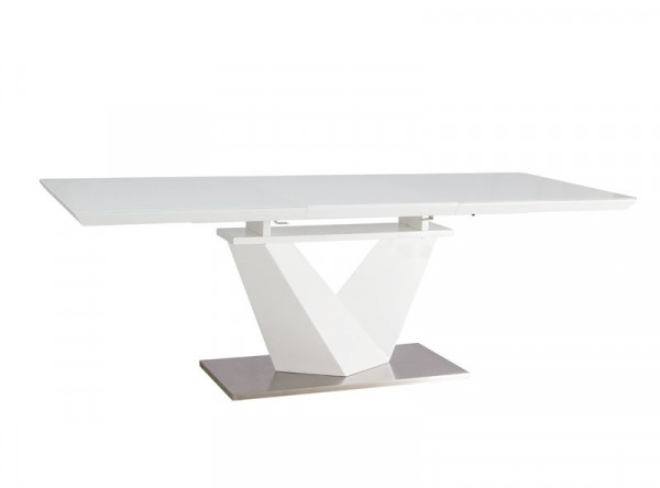  Обеденный стол SIGNAL Alaras III раскладной, белый лак/белый, 160-220/90/75