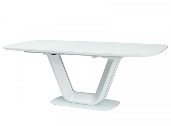  Обеденный стол SIGNAL Armani 140 раскладной, белый матовый, 140-200/90/76