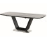 Обеденный стол SIGNAL Armani Ceramic 160 раскладной, черный матовый/матовая сталь, 160-220/90/76