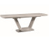 Обеденный стол SIGNAL Armani Ceramic 160 раскладной, серый матовый/матовая сталь, 160-220/90/76