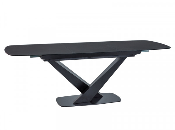 Обеденный стол SIGNAL Cassino I 160 раскладной, черный матовый, 160-220/90/76
