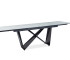 Обеденный стол SIGNAL Cavalli II Ceramic 160 раскладной, белый мрамор/черный матовый, 160-240/90/76