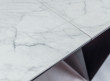  Обеденный стол SIGNAL Cavalli II Ceramic 160 раскладной, белый мрамор/черный матовый, 160-240/90/76