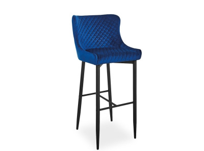 Барный стул SIGNAL Colin B H-1 Velvet темно-синий/черный матовый