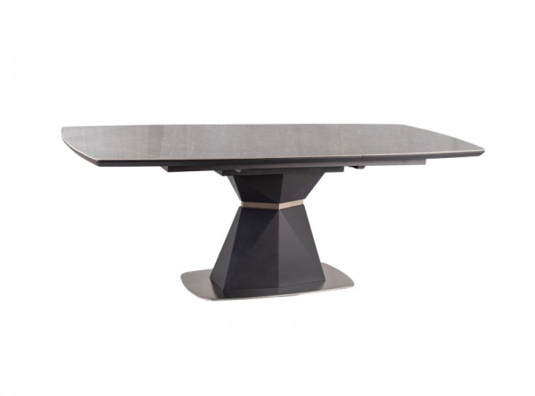  Обеденный стол SIGNAL Cortez Ceramic 160 раскладной, серый керамический+матовый антрацит, 160-210/90/76