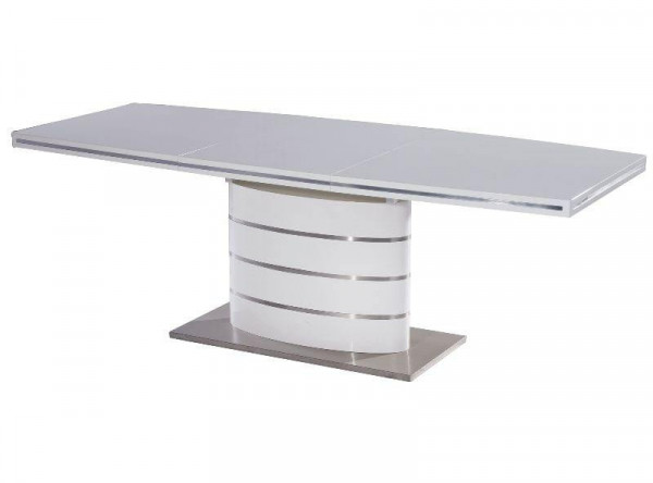  Обеденный стол SIGNAL Fano 120 раскладной, белый лак, 120-180/80/77