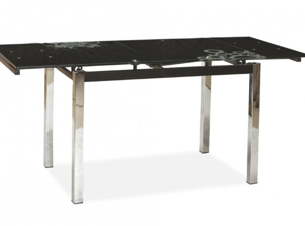  Обеденный стол SIGNAL GD-017 раскладной, черный/хром, 110-170/74/75