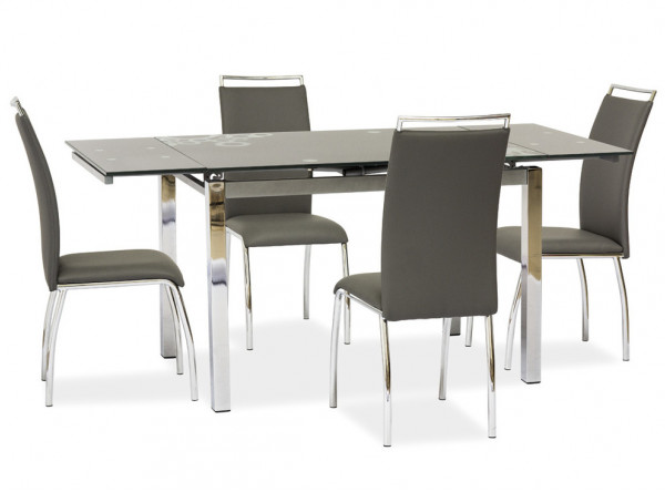  Обеденный стол SIGNAL GD-017 раскладной, серый/хром, 110-170/74/75
