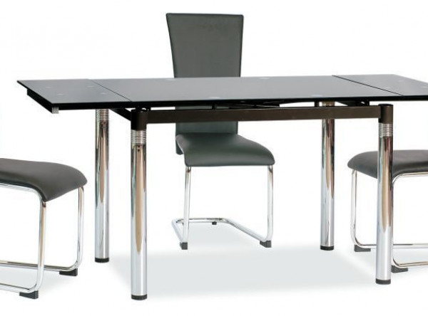  Обеденный стол SIGNAL GD-018 раскладной, черный/хром, 110-170/74/75