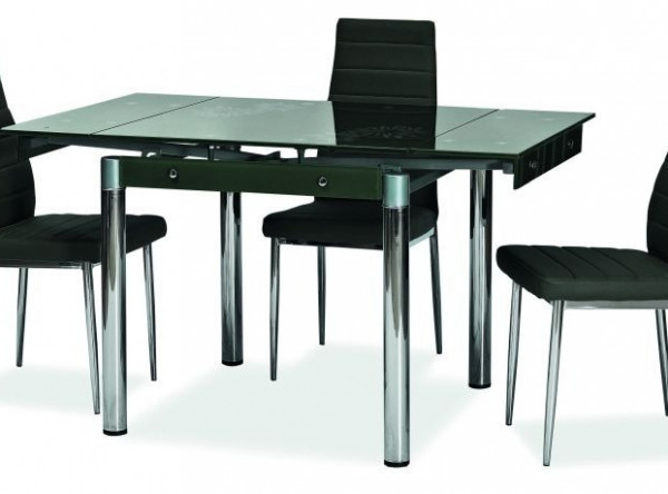  Обеденный стол SIGNAL GD-082 раскладной, черный/хром, 80-131/80/75