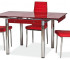 Обеденный стол SIGNAL GD-082 раскладной, красный/хром, 80-131/80/75