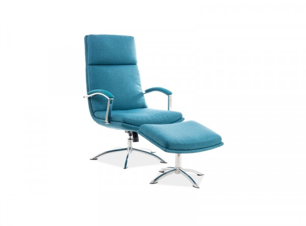  Комплект SIGNAL Jefferson (кресло+подставка для ног) бирюзовый/хром