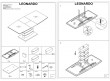  Обеденный стол SIGNAL Leonardo 140 раскладной, серый+черный, 140-180/80/76