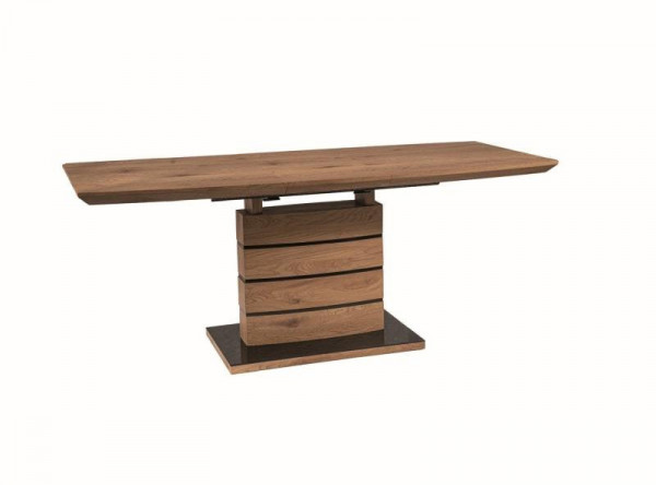  Обеденный стол SIGNAL Leonardo 160 раскладной, дуб+черный, 160-220/90/76