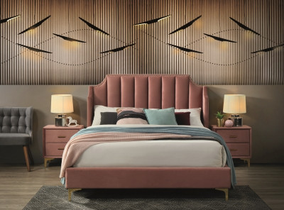 Кровать SIGNAL Monako Velvet (160*200) античный розовый