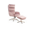 Комплект SIGNAL Monroe Velvet (кресло+подставка для ног) античный розовый/сталь