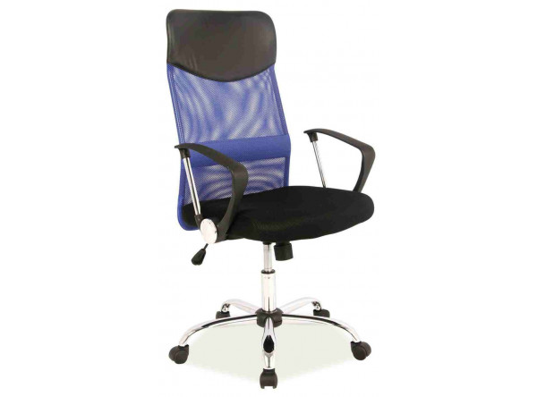  Кресло компьютерное SIGNAL Q-025 синий+черный/хром