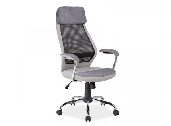  Кресло компьютерное SIGNAL Q-336 серый+черный/хром