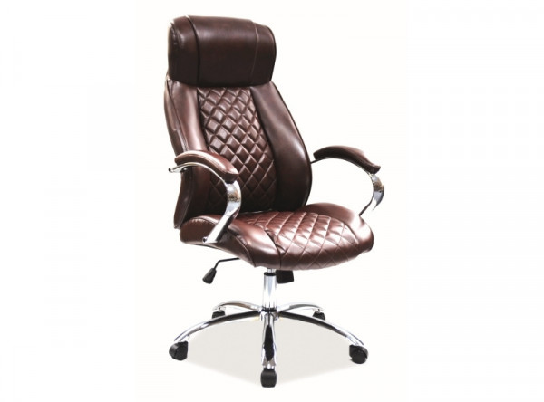  Кресло компьютерное SIGNAL Q-557 коричневый/хром