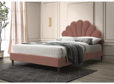 Кровать SIGNAL Santana Velvet (160*200) античный розовый/дуб