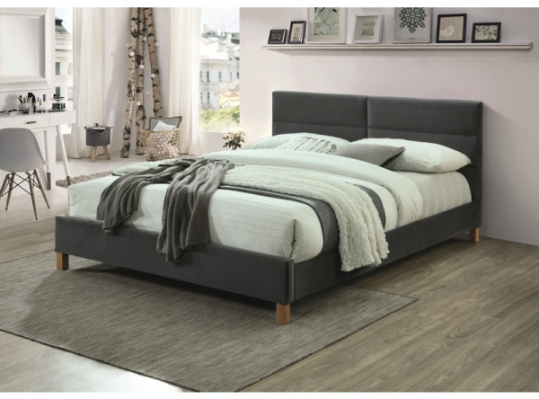  Кровать SIGNAL Sierra Velvet (160*200) серый/дуб