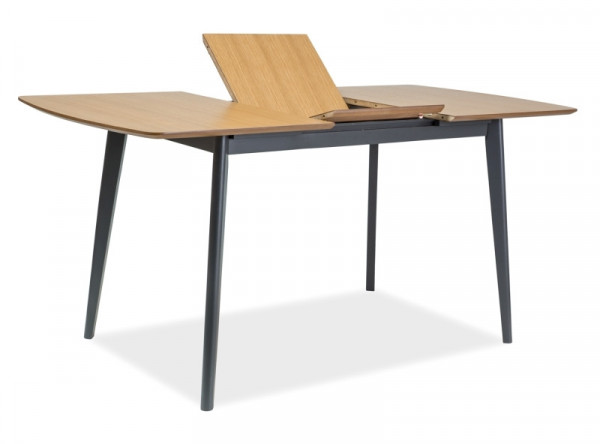  Обеденный стол SIGNAL Vitro II 120 раскладной, дуб/графит, 120-160/80/75